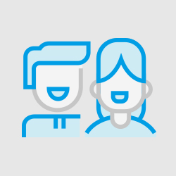Animation of smiling man and woman