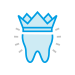 Animated tooth with crown icon