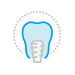 Animated dental implant with crown icon