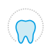 Animated tooth surrounded by halo icon