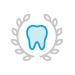 Animated tooth surrounded by garlands icon