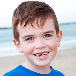 Happy child at beach