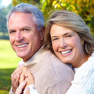 Senior couple smiling together