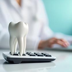 Tooth mold on top of calculator