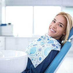 Woman smiling after getting veneers in Homer Glen