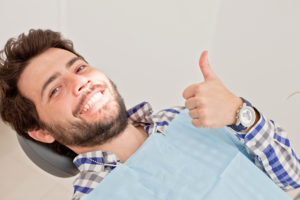 man relaxed in the dental chair