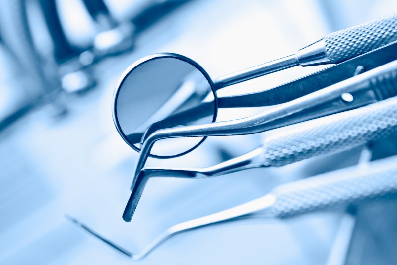 closeup of dental instruments